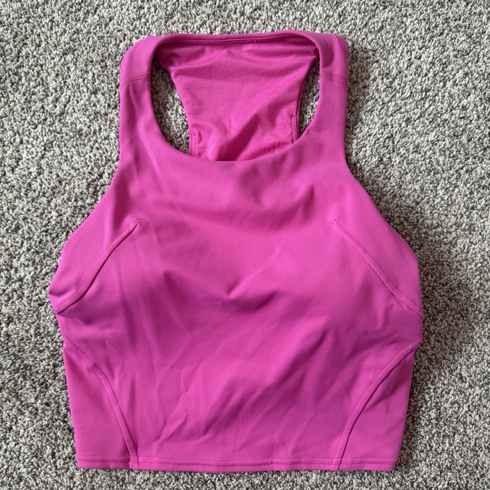 Lululemon Women's Size 8 Invigorate Train Tank Top Sonic Pink Built In Bra